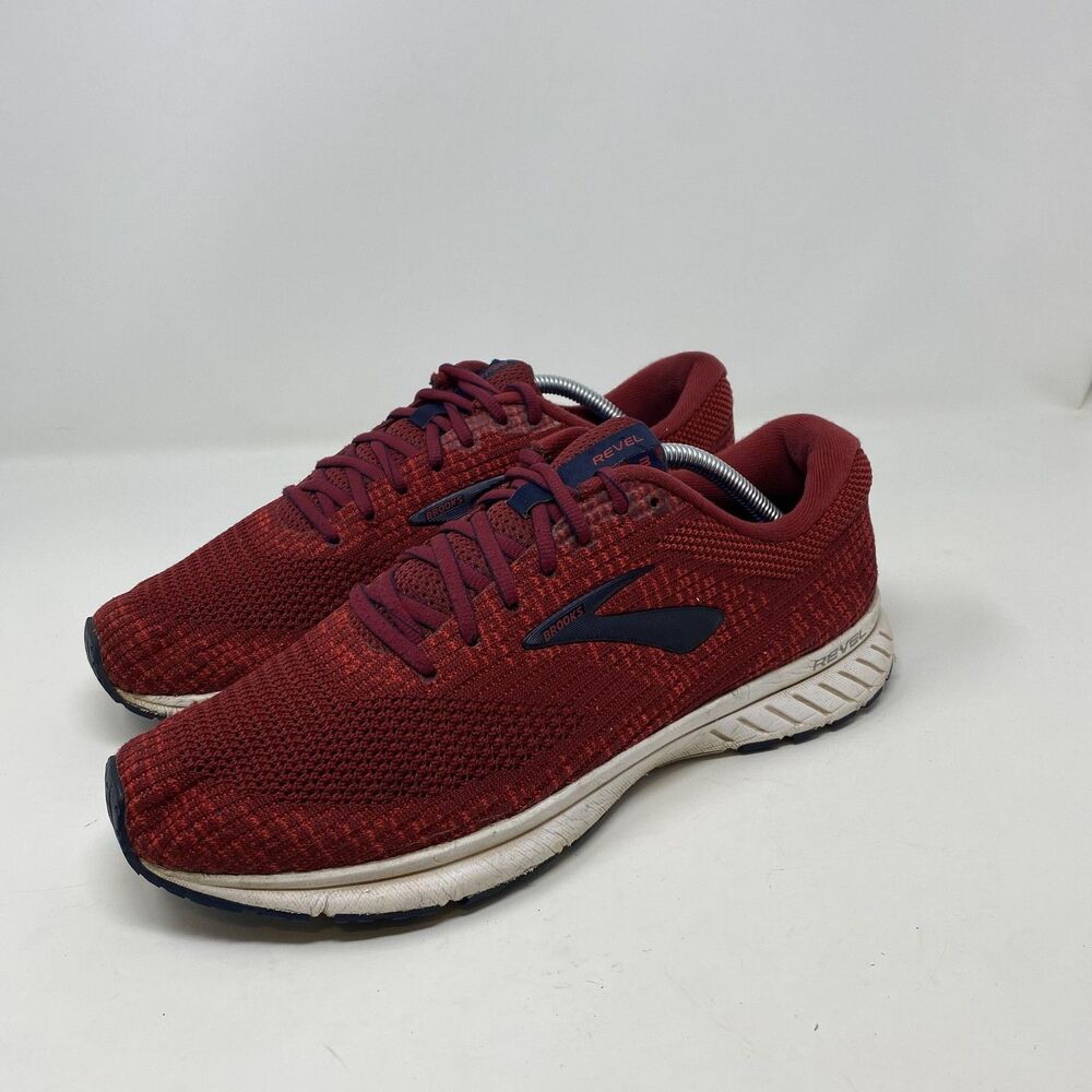 Brooks Revel 3 Shoes Mens Size 10.5 Red Mesh Road Running Sneakers 1103141D683